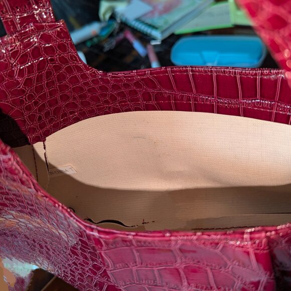 Wine Faux Snakeskin Purse - Picture 12 of 12